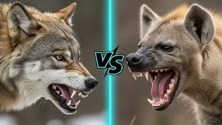 Grey Wolf vs. Spotted Hyena: Endurance vs. The World's Strongest Bite Force!