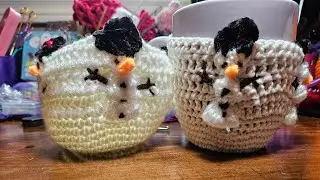 Crochet Snowman Coffee Cup Cozy 