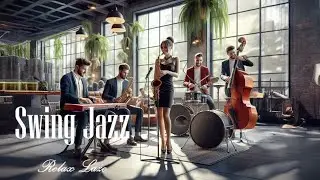 🎷Swing Jazz Vibes: Live Music in a Stylish Cafe - 4K Ultra HD. Perfect for Relaxation, Study, & Work