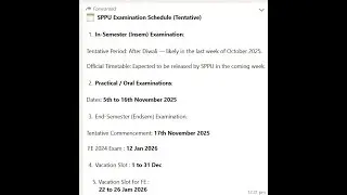SPPU Exam Schedule 2025 | FE & SE (2024 Pattern)|FE to BE (2019 Pattern) | Latest Updates&Timetable