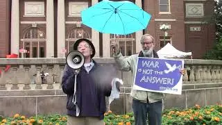Rally at the U of I opposing &ldquo;ethics&rdquo; award being presented to Obama
