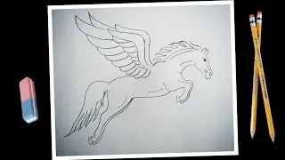 How to draw a realistic pegasus step by step easy&hellip; pegasus drawing easy step by step