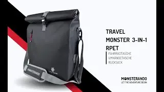 Travel-Monster 3in1 Fahrradtasche RPET am Fahrrad anbringen
