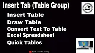 Ms word Insert tab (Table group)