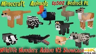 Демонстрация дополнения Wildlife Wonders v3 для Bedrock PE и Minecraft Animals, эпизод 302.