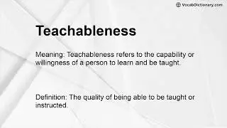 Teachableness Meaning