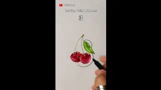 Drawing Using Numbers #shorts #howtodraw #drawing #satisfying #easydraw #forkids #sketch #cherry