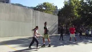 Arthur Park - B Doubles Tourney - Cynthia & David(L) vs Rob & Tywan(L) - Handball Social 10.19.2024