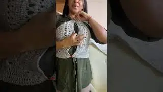 Finalizando a Blusa em quadrado #crochet #blusadecroche #croch&ecirc; #handmade 
