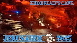 Massive cave in JERUSALEM Zedekiah's Cave. King Solomon's Quarries. Holyland Walk Israel Feb 2025.