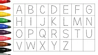 Menebalkan Huruf Abjad Besar A-Z ❤️ Belajar Menulis Untuk Anak TK