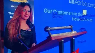Best Corporate Emcee Chandini Sehgal hosting Leadsquared CIO Meet #corporateemcee #panelmoderator