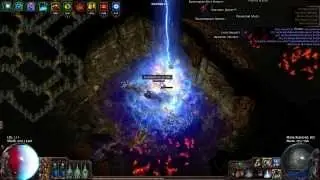 Self-cast Storm Call, CI, CwS, high block build. Fleet Overgrown Ruin.