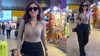 Mrunal Thakur making stylish entrance at Airport as she is back from IIFA abu Dhabi 😍💥✨