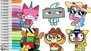 Unikitty Coloring Book Page Compilation Unikitty Puppycorn Dr Fox Richard Hawkodile