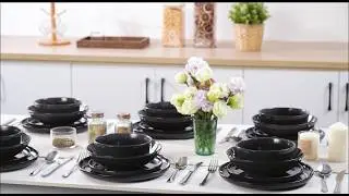 Anya Dinnerware Set, Smooth Glaze Stoneware Plates & Bowls for Everyday Dining