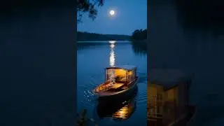 Would you take this moonlit boat ride? 🤔 #lakecruise #travel