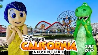Disneyland California Adventure Complete Walkthrough - Hanging out with Rex and Joy - Summer 2025
