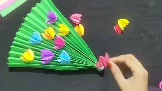 How to Make a Paper  Flower Fan I Easy Origami for Kids I 5-Minute Paper Crafts