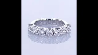 (pt 2) 1.50CT 950 PLATINUM ROUND 7 STONE DIAMOND ANNIVERSARY BAND RING