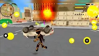 Amazing Neon Iron Stickman Rope Hero