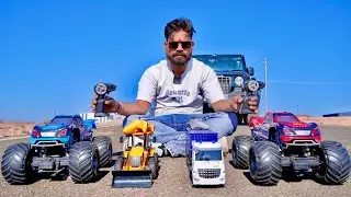 Remote Control Vehicles Unboxing | Monster Truck, JCB Backhoe Loader, Tata Truck, Mahindra Thar | 