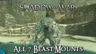 Shadow of War - All 7 Beast Mounts w/ Rare Elemental Graugs (Poison, Fire, & Ice) - Rough Rider