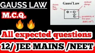 Gauss law ,Imp MCQ question for 12, Neet ,JEE mains,must watch till end