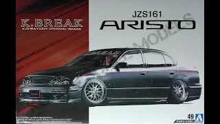 Обзор Toyota Aristo JZS161 '00 K-Break Platinum Aoshima 1/24 (сборные модели)