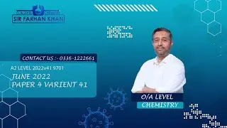 A2 Level Chemistry Past Paper 9701 - MAY JUNE 2022 VARIANT 41 (ENGLISH/URDU)