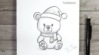 Comment dessiner un ours pour No&euml;l | Tutoriel simple et chaleureux