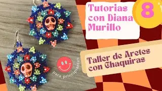 Taller Aretes con Chaquiras 8, Aretes CATRINA 