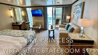 Sky Princess Vista Suite Stateroom S115 Tour from February 2024 - Princess Cruises