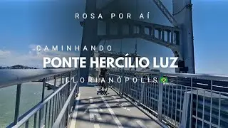 🌸Rosa Por Aí 🚶‍♀️ PONTE HERCÍLIO LUZ FLORIANÓPOLIS SC 🇧🇷 DIA COM VENTO