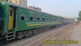 17 Up Millat Express visling K Sath Zabardast Speed Action at Airport Railway Station Karachi