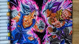 Рисунок ULTRA Vegito против ULTRA Gogeta Эпическая сцена боя🔥[ Dragonball ]