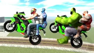 Rope hero chalenge indian bike driving 3d Hulk