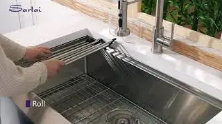 Sarlai Stainless Steel Kitchen Sink Undermount Deep Single Bowl 16 Gauge Ledge Workstation Sink