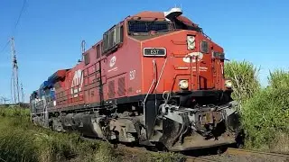 🇧🇷 TRENS em Ação!  |  PASSANDO no LIMITE de VELOCIDADE do TRECHO.  |  LOCOMOTIVA C30-7 PINTURA BN.