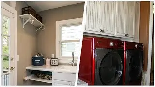 75 Laundry Room With White Cabinets And Brown Walls Design Ideas You'll Love ⭐️