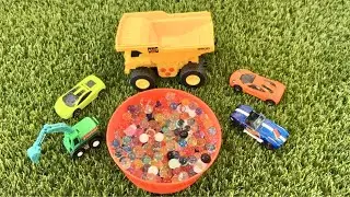 Toy Play! 💕 Dump Truck Swims in Water Beads | Magic Butterfly | Kids toys |  ASMR