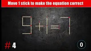 Brain Exercise. The matchstick puzzle. 8  -  1 = 1 #sabi-math #matchstickpuzzle