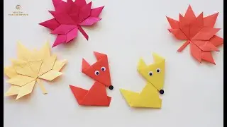 Renard en origami facile. Comment faire un renard en papier. Origami fox. How to make a paper fox.
