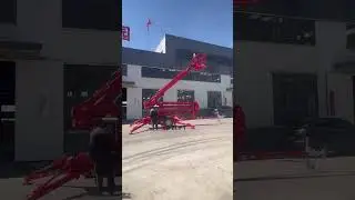 German customization 19m CE Aerial towable Articulated Boom Lift test video#boomlift