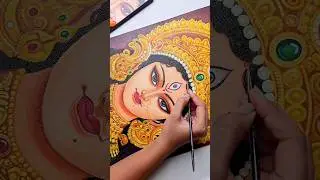 Durga Maa Drawing with Acrylic 😍 #shorts #durgamaa #durga #durgapuja #kolkata