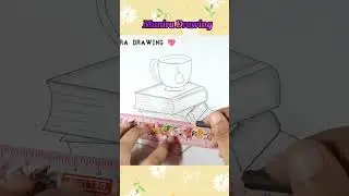 How to draw A Cup on the books #shorts #creative #satisfying #art
