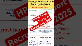 IB Security Assistant Motor Transport Recruitment 2025 | 10th Pass Govt Job @Jobnotify23