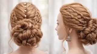 Elegant Bridal Low Bun Hairstyle with Braids 💍 | Wedding & Party Hair Tutorial ✨
