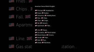 American VS British English Words #english #americanaccent #englishgrammar #words