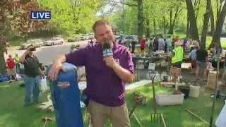 Chris Shaffer Checks Out Bud Grant's Garage Sale